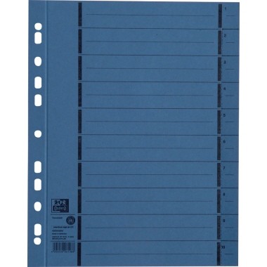 Trennblätter A4 Oxford blau 10 Taben Kraftkarton 250 g/m², 100 St./Pack