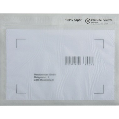 Dokumententasche C6 Transparent ohne Aufdruck Pergamynpapier , selbstklebend , 250 St./Pack