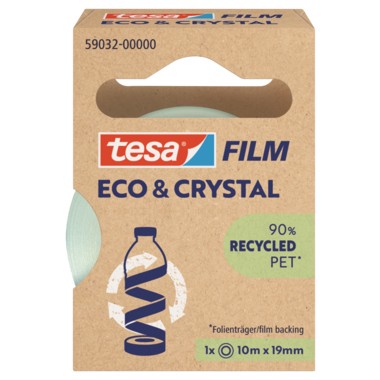 Tesafilm 10mx19mm Eco &amp; Crystal transparent Acrylat, Kerndurchmesser: 25 mm,tesa®