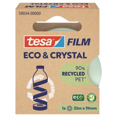 Tesafilm 33mx19mm Eco &amp; Crystal transparent Acrylat, Kerndurchmesser: 25 mm,tesa®